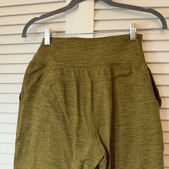 JoyLab women’s mid-rise cozy space dye jogger pants army green XS 7/8 length - Picture 8 of 10